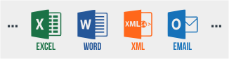 Arquivos de EXCEL, WORD, XML, OUTLOOK